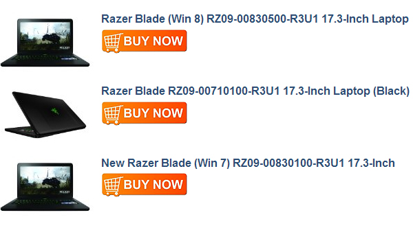 New Razer Blade (Win 7) RZ09-00830100-R3U1 17.3-Inch Laptop (Black)