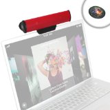 GOgroove SonaVERSE USB Clip On Soundbar Laptop Computer Speaker (Red) w/ USB Plug-n-Play Design for Netbooks, Notebooks, Ultrabooks, and Chromebooks w/ Mac OS , Windows PC , Linux & More - Incl. Mouse Pad